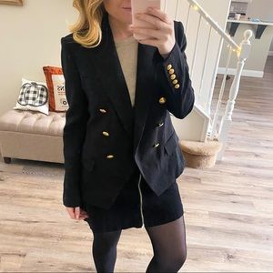 L'Agence Kenzie Sparkle Double Breasted Blazer Black New With Tags